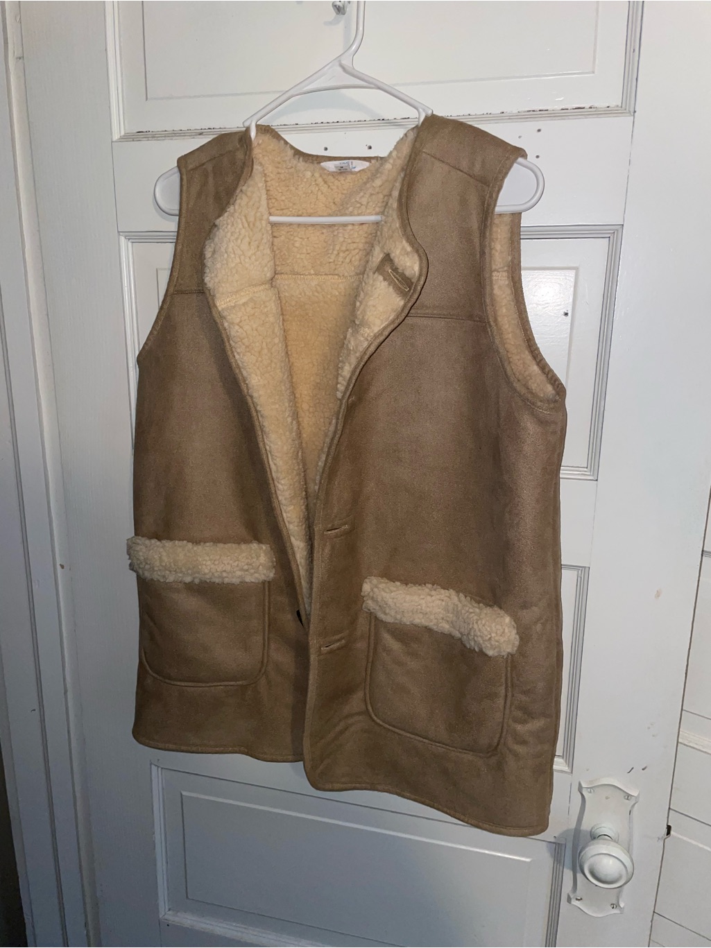Time And Tru Tan Shearling Lined Vest